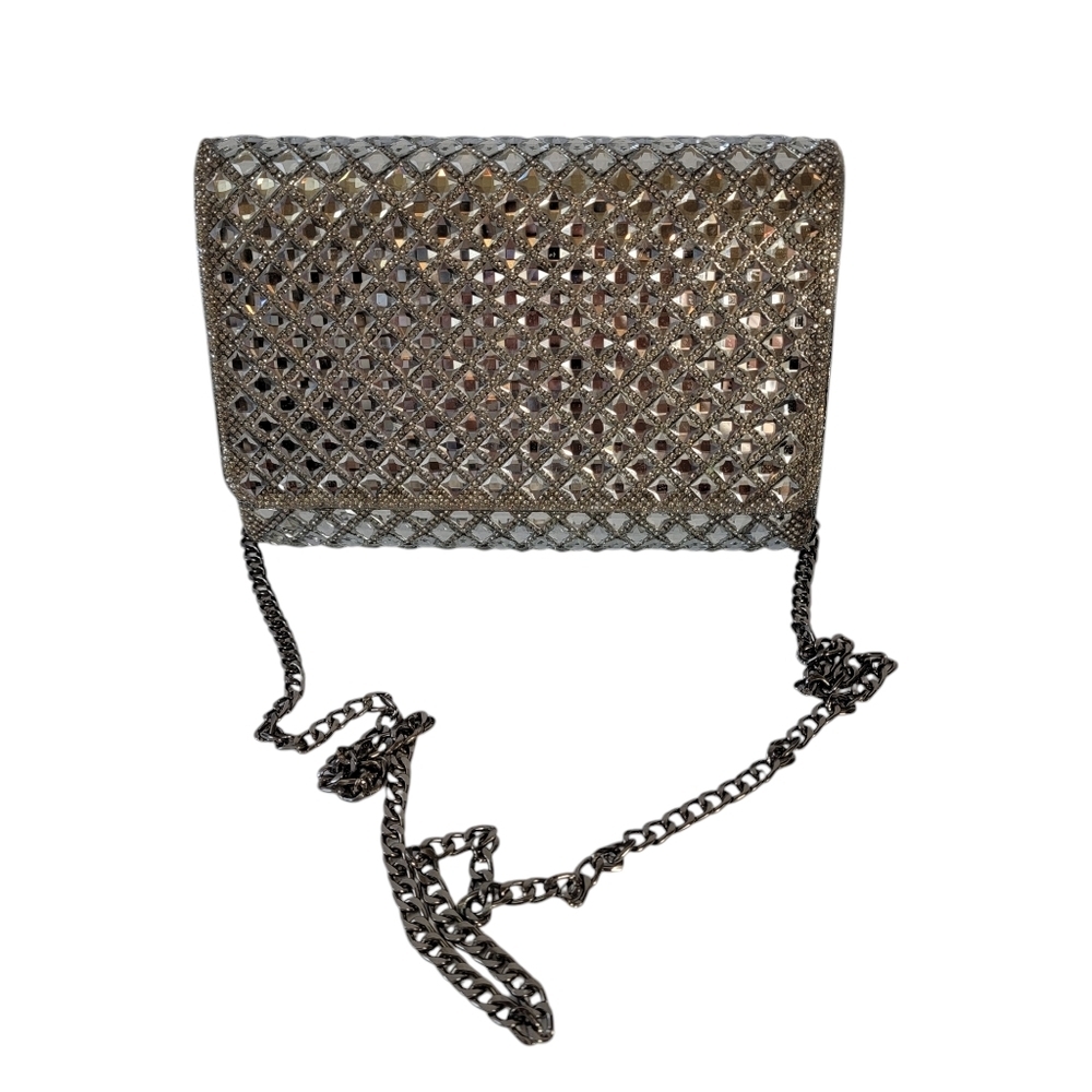 Starlet Silver Sparkly Crystal Studded Crossbody Party Bag Evening Wedding Glam